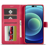 Lc.Imeeke iPhone 15 Pro Max Fodral med Kortfack Stativfunktion Magenta