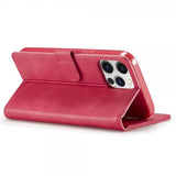 Lc.Imeeke iPhone 15 Pro Max Fodral med Kortfack Stativfunktion Magenta
