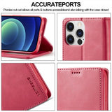Lc.Imeeke iPhone 15 Pro Max Fodral med Kortfack Stativfunktion Magenta