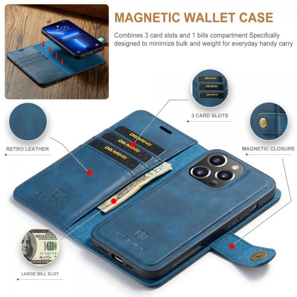 Dg.Ming iPhone 15 Pro Max Fodral med Löstagbart Skal Blå