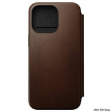 Nomad iPhone 15 Pro Max Fodral Modern Leather Folio Brun