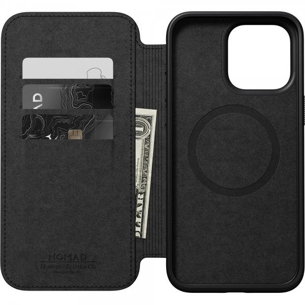 Nomad iPhone 15 Pro Max Fodral Modern Leather Folio Horween Svart