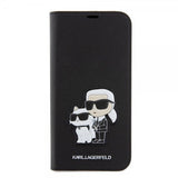 Karl Lagerfeld iPhone 15 Pro Max Fodral NFT Karl & Choupette Patch Saffiano Svart