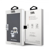 Karl Lagerfeld iPhone 15 Pro Max Fodral NFT Karl & Choupette Patch Saffiano Svart