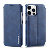 Lc.Imeeke iPhone 15 Pro Max Fodral Retro Blå