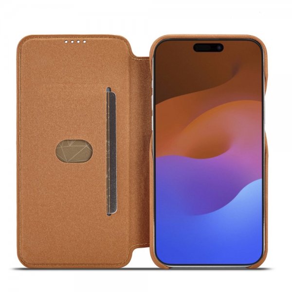Lc.Imeeke iPhone 15 Pro Max Fodral Retro Brun