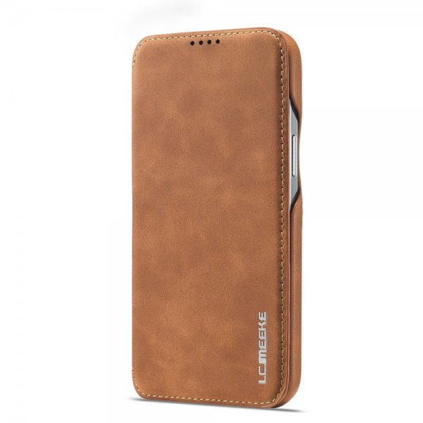 Lc.Imeeke iPhone 15 Pro Max Fodral Retro Brun