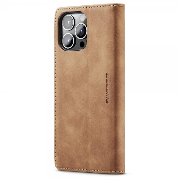 CaseMe iPhone 15 Pro Max Fodral Retro Flip Brun