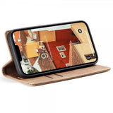 CaseMe iPhone 15 Pro Max Fodral Retro Flip Brun