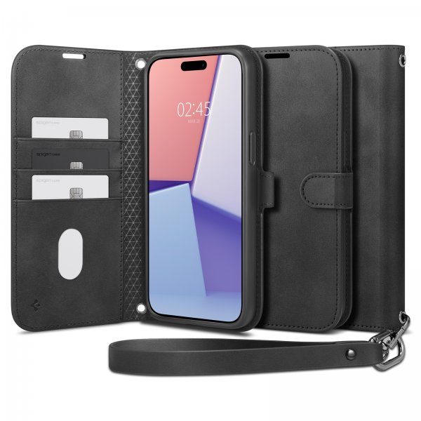 Spigen iPhone 15 Pro Max Fodral Wallet S Pro Svart