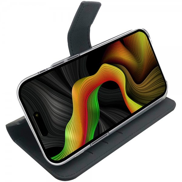 Celly iPhone 15 Pro Max Fodral Wally Wallet Case Svart
