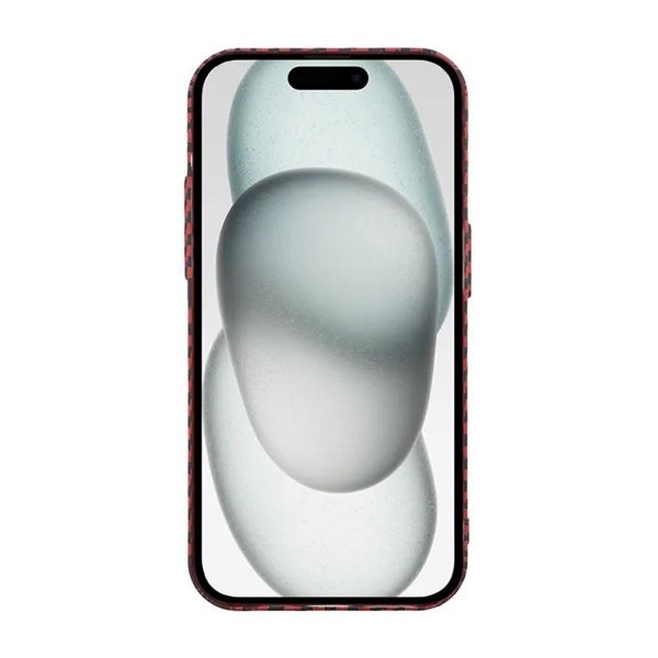 iPhone 15 Pro Max Skal Kolfibermönster Röd