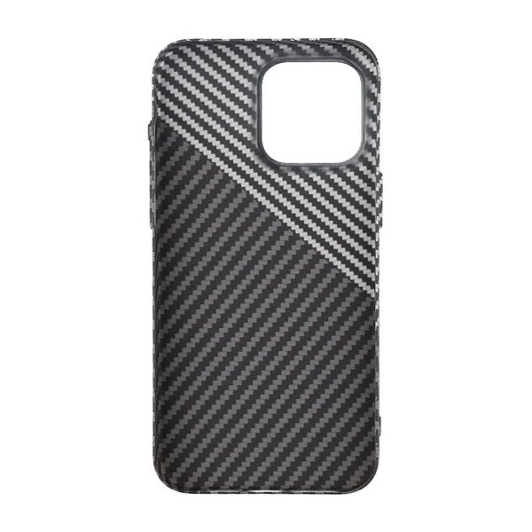 iPhone 15 Pro Max Skal Kolfibermönster Svart Vit