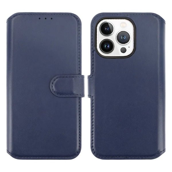 Rvelon iPhone 15 Pro Max Fodral Äkta Läder Blå