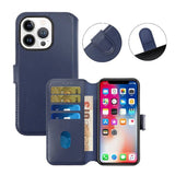Rvelon iPhone 15 Pro Max Fodral Äkta Läder Blå