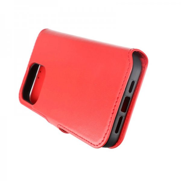 Rvelon iPhone 15 Pro Max Fodral Äkta Läder Röd