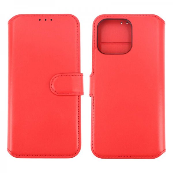 Rvelon iPhone 15 Pro Max Fodral Äkta Läder Röd