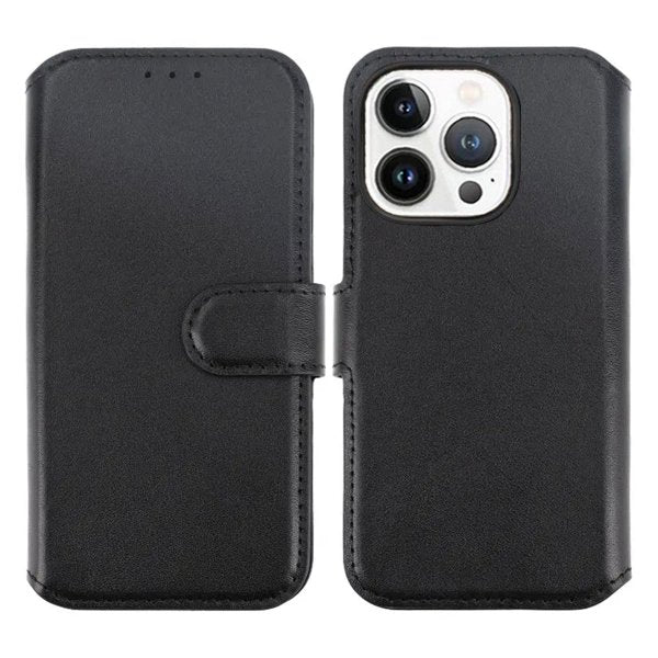 Rvelon iPhone 15 Pro Max Fodral Äkta Läder Svart