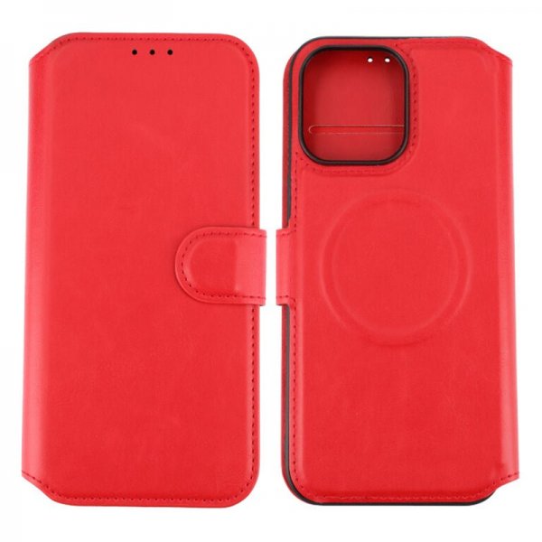 Rvelon iPhone 15 Pro Max Fodral 4 Kortfack MagSafe Röd