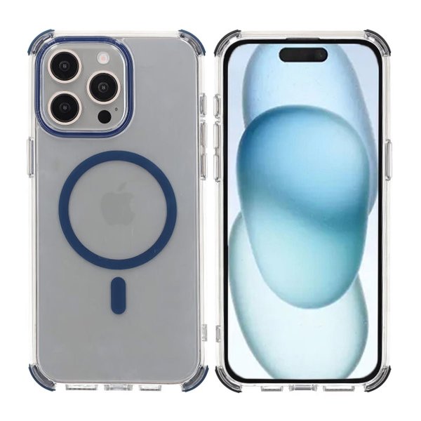 Rvelon iPhone 15 Pro Max Skal Förstärkta Hörn Blå