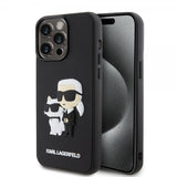 Karl Lagerfeld iPhone 15 Pro Max Skal 3D Rubber Karl & Choupette Svart