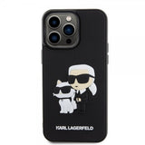 Karl Lagerfeld iPhone 15 Pro Max Skal 3D Rubber Karl & Choupette Svart