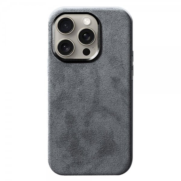 iPhone 15 Pro Max Skal Alcantara MagSafe Grå