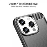 Mofi iPhone 15 Pro Max Skal Borstad Kolfibertextur Blå