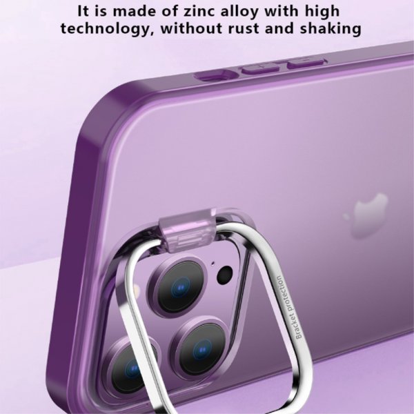 X-Level iPhone 15 Pro Max Skal Camera Frame Kickstand Lila