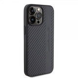 Mercedes Benz iPhone 15 Pro Max Skal Carbon Effect Leather Stripe AMG Svart