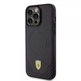 Ferrari iPhone 15 Pro Max Skal Carbon PU Leather MagSafe Svart