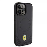 Ferrari iPhone 15 Pro Max Skal Carbon PU Leather MagSafe Svart