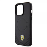 Ferrari iPhone 15 Pro Max Skal Carbon PU Leather MagSafe Svart