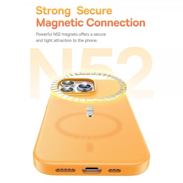 Baseus iPhone 15 Pro Max Skal Fauxther Series MagSafe Svart