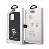 Karl Lagerfeld iPhone 15 Pro Max Skal Fixed Glitter Svart