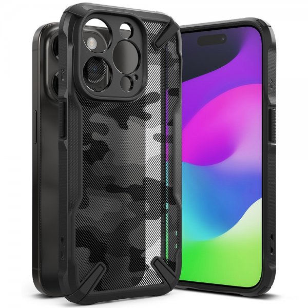 Ringke iPhone 15 Pro Max Skal Fusion X Design Camo Black