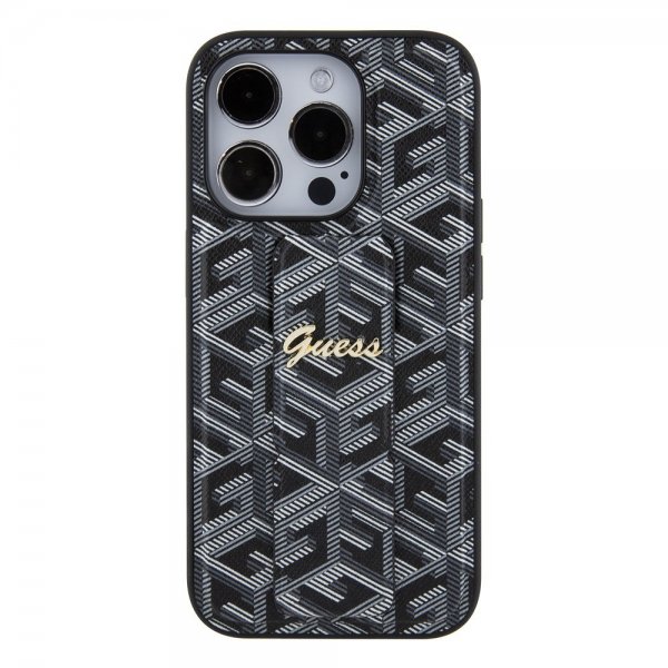 Guess iPhone 15 Pro Max Skal G Cube Grip Stand Svart