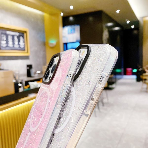 iPhone 15 Pro Max Skal Glitter MagSafe Blå