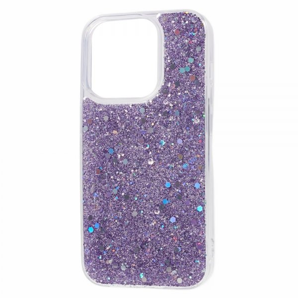 iPhone 15 Pro Max Skal Glitterpaljetter Lila