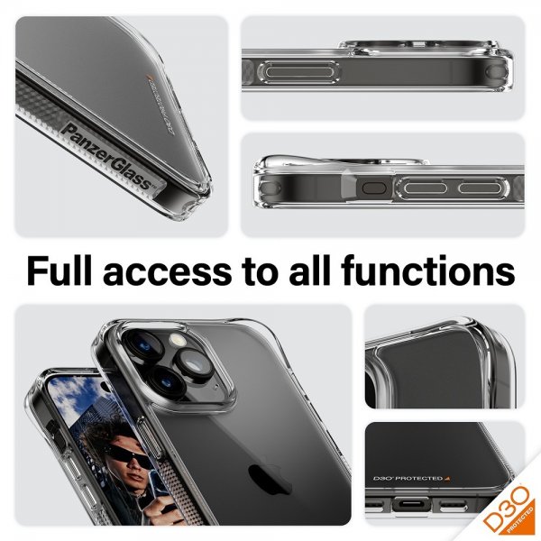 PanzerGlass iPhone 15 Pro Max Skal HardCase D3O Transparent
