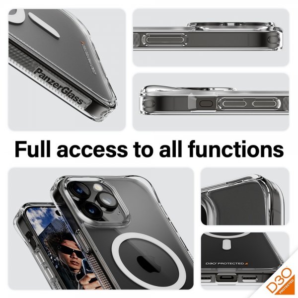 PanzerGlass iPhone 15 Pro Max Skal HardCase MagSafe D3O Transparent