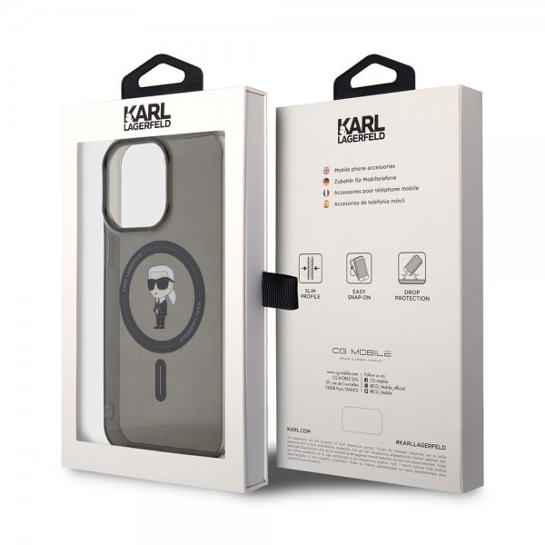 Karl Lagerfeld iPhone 15 Pro Max Skal Ikonik MagSafe Svart