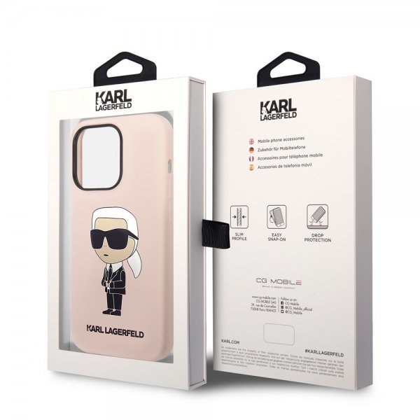 Karl Lagerfeld iPhone 15 Pro Max Skal Ikonik NFT Rosa
