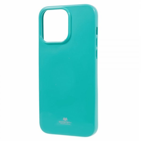 Mercury iPhone 15 Pro Max Skal Jelly Glitter Cyan