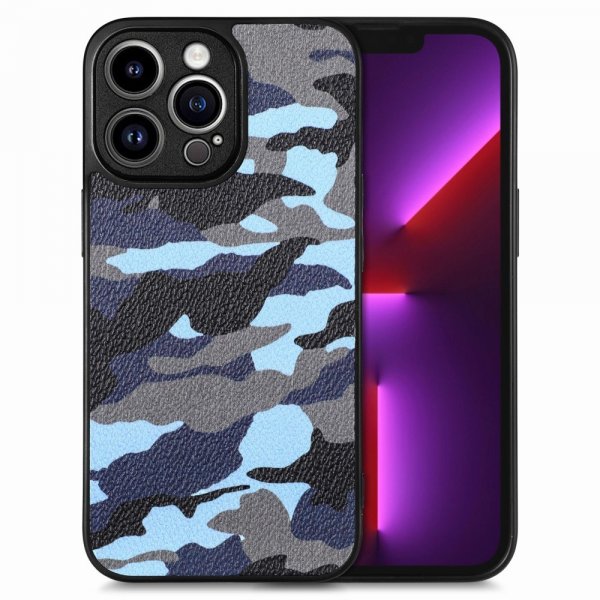 iPhone 15 Pro Max Skal Kamouflage Blå