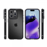 Ipaky iPhone 15 Pro Max Skal Kolfibermönster Blå