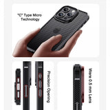 Ipaky iPhone 15 Pro Max Skal Kolfibermönster Svart