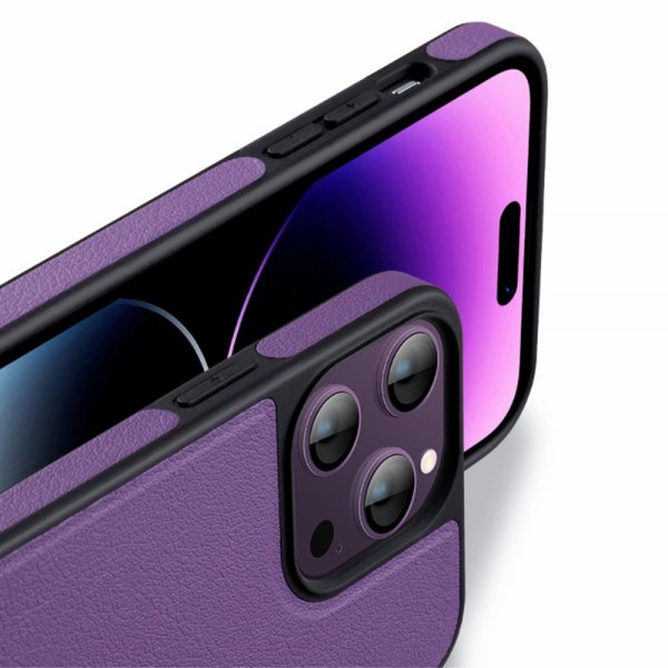 X-Level iPhone 15 Pro Max Skal Konstläder MagSafe Blå