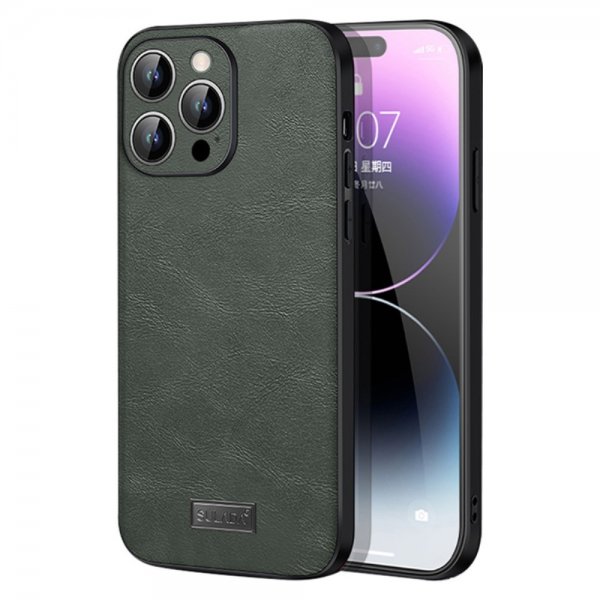 Sulada iPhone 15 Pro Max Skal Lädertextur Grön