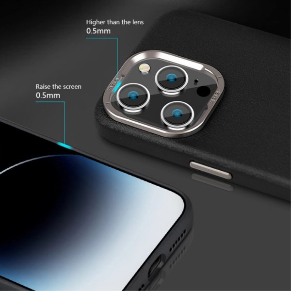 X-Level iPhone 15 Pro Skal Lädertextur MagSafe Blå